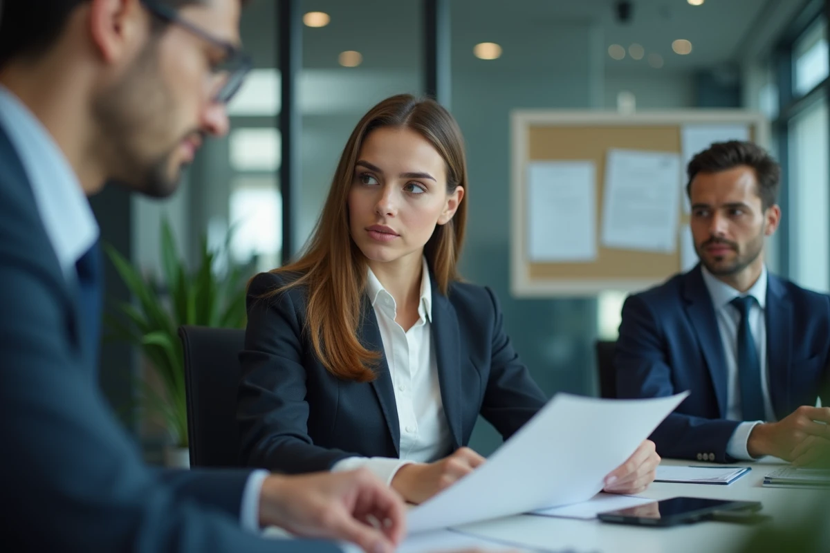 Agent caf examinant des documents dans un bureau moderne