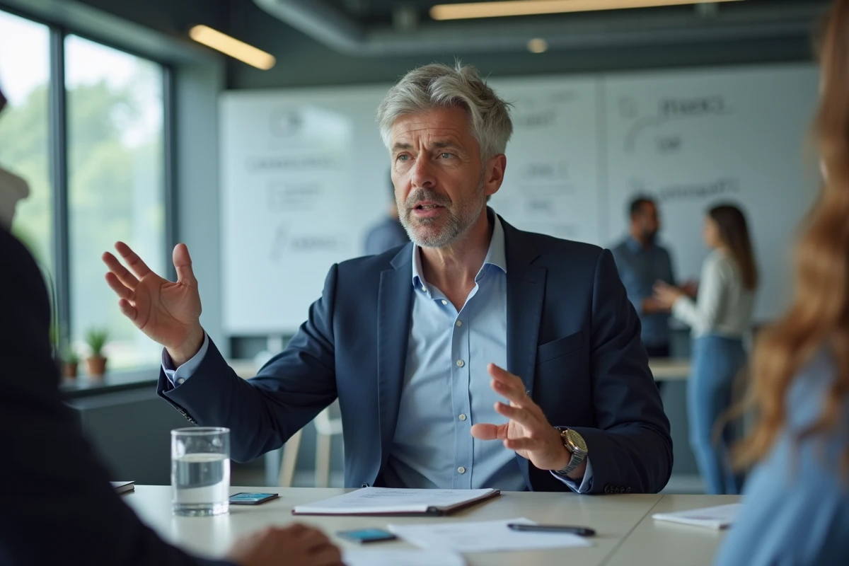 Homme en costume lors d